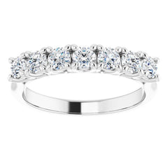 14K White 3/4 CTW Natural Diamond Seven-Stone Anniversary Band