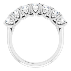 14K White 1 1/3 CTW Natural Diamond Seven-Stone Anniversary Band