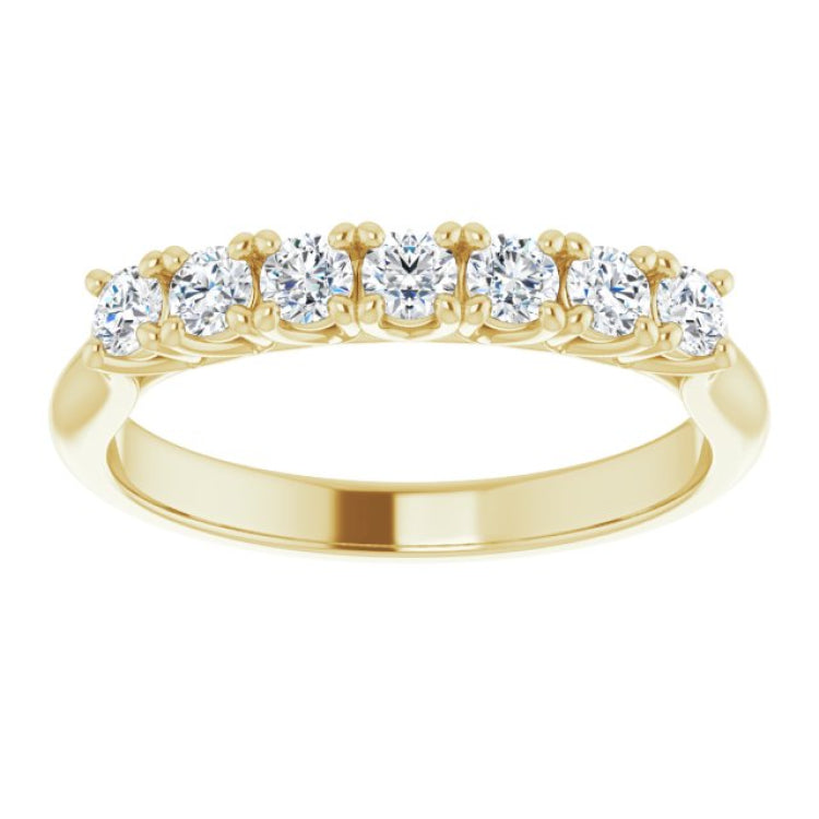 14K Yellow 3/8 CTW Natural Diamond Seven-Stone Anniversary Band
