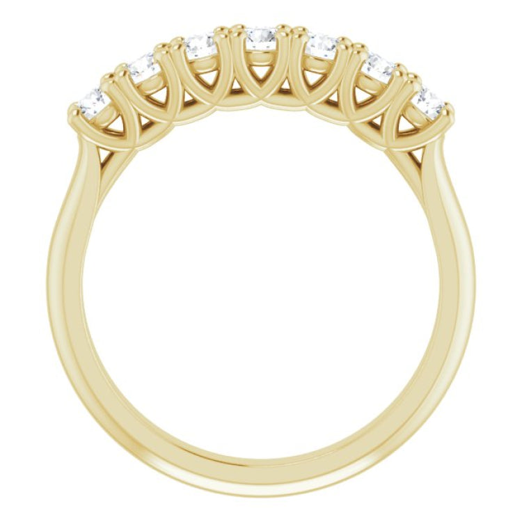 14K Yellow 1/2 CTW Natural Diamond Seven-Stone Anniversary Band