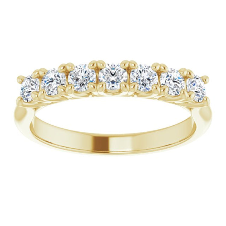 14K Yellow 1/2 CTW Natural Diamond Seven-Stone Anniversary Band