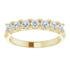14K Yellow 1/2 CTW Natural Diamond Seven-Stone Anniversary Band
