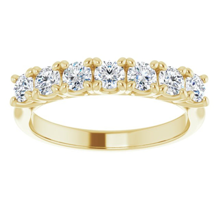 14K Yellow 3/4 CTW Natural Diamond Seven-Stone Anniversary Band