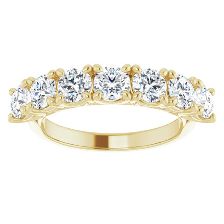 14K Yellow 1 5/8 CTW Natural Diamond Seven-Stone Anniversary Band