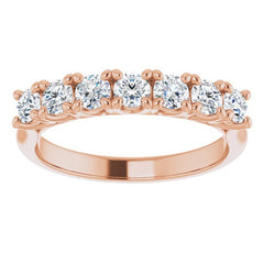 14K Rose 3/4 CTW Natural Diamond Seven-Stone Anniversary Band