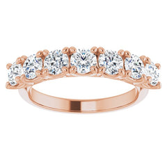14K Rose 1 1/3 CTW Natural Diamond Seven-Stone Anniversary Band