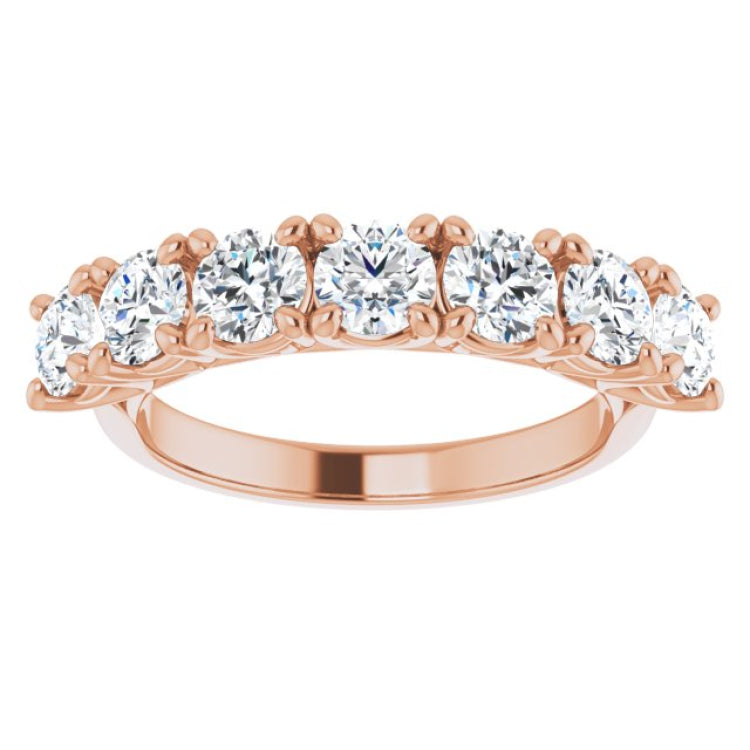 14K Rose 1 5/8 CTW Natural Diamond Seven-Stone Anniversary Band