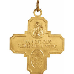 14K Yellow 12x12 mm Four-Way Cross Medal