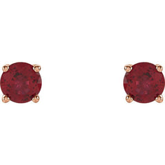 14K Rose 4 mm Lab-Grown Ruby Stud Earrings
