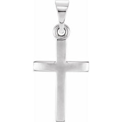 14K White Cross Pendant
