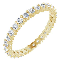 14K Yellow 1/2 CTW Natural Diamond Eternity Band Size 4