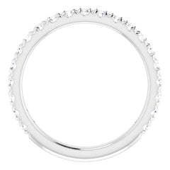 14K White 1/2 CTW Natural Diamond French-Set Anniversary Band