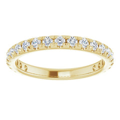 14K Yellow 1/2 CTW Natural Diamond French-Set Anniversary Band