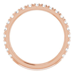 14K Rose 1/2 CTW Natural Diamond French-Set Anniversary Band