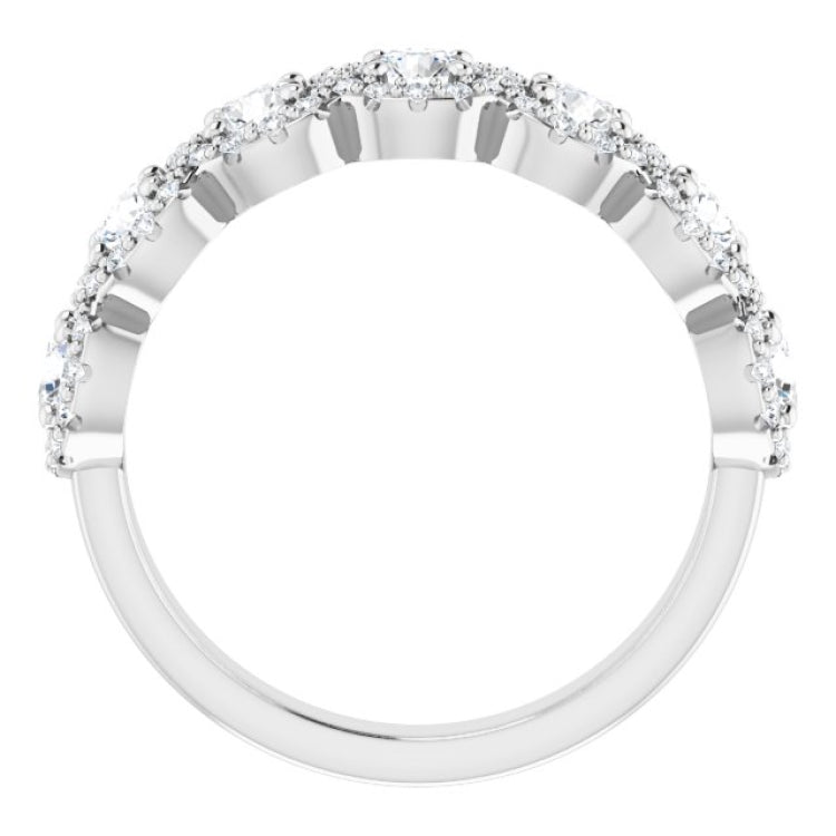 14K White 1 1/5 CTW Natural Diamond Anniversary Band