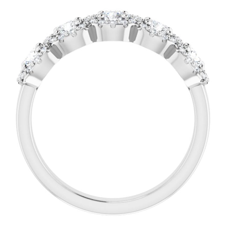 14K White 7/8 CTW Natural Diamond Anniversary Band