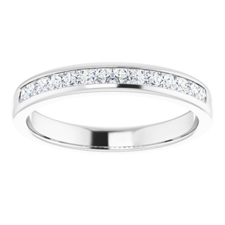 14K White 5/8 CTW Natural Diamond Band