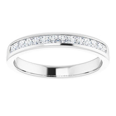 14K White 5/8 CTW Natural Diamond Band