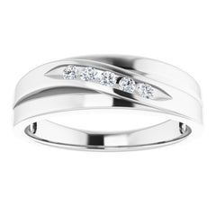 14K White 1/6 CTW Natural Diamond Band