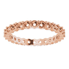 14K Rose Eternity Band Mounting Size 5