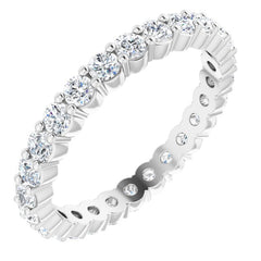 14K White 3/4 CTW Natural Diamond Eternity Band Size 6