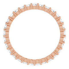 14K Rose 1/2 CTW Natural Diamond Eternity Band Size 5