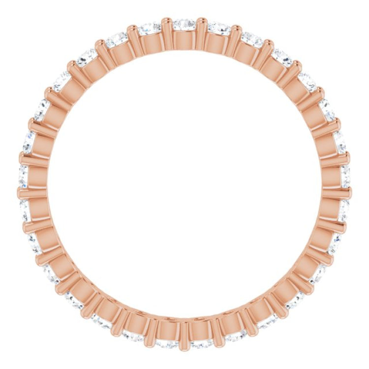 14K Rose 3/4 CTW Natural Diamond Eternity Band Size 8