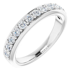 Platinum 5/8 CTW Natural Diamond Anniversary Band