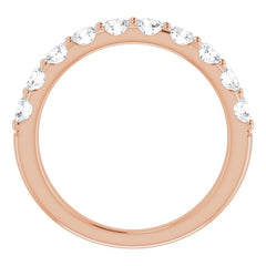 14K Rose 9/10 CTW Natural Diamond Anniversary Band