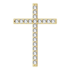 14K Yellow 1 CTW Natural Diamond Cross Pendant