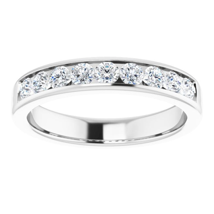 14K White 3/4 CTW Natural Diamond Band