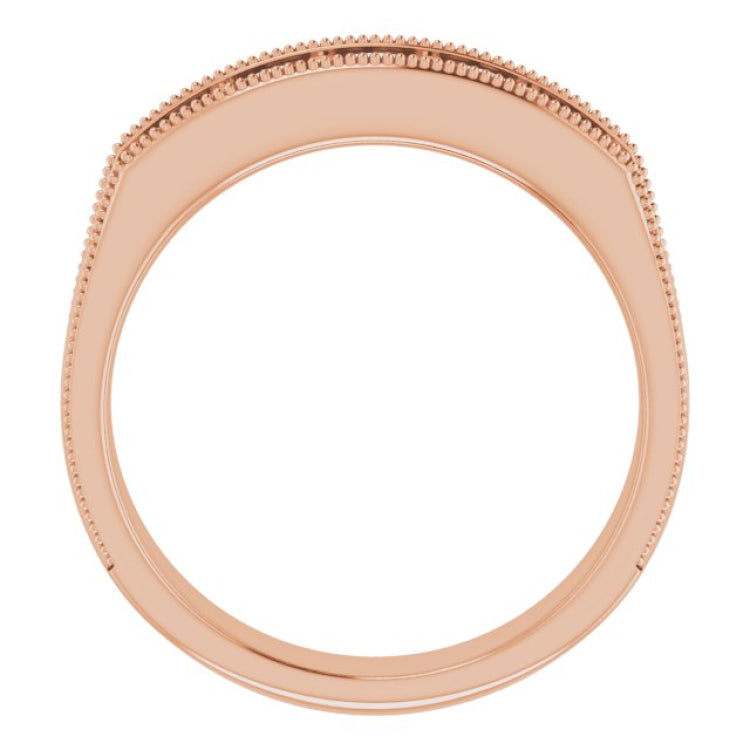14K Rose 1 CTW Natural Diamond Milgrain Band