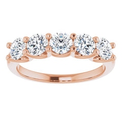 14K Rose 1 1/3 CTW Natural Diamond Anniversary Band