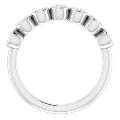 14K White 3/8 CTW Natural Diamond Anniversary Band