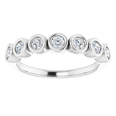 14K White 3/8 CTW Natural Diamond Anniversary Band