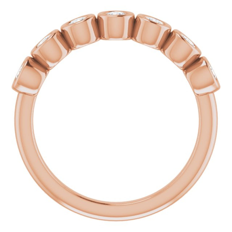 14K Rose 3/8 CTW Natural Diamond Anniversary Band