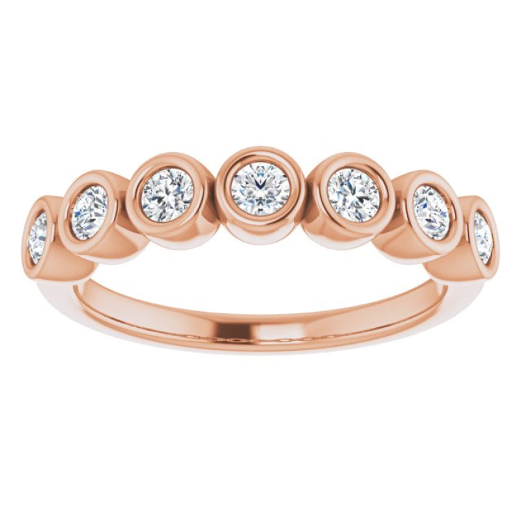 14K Rose 3/8 CTW Natural Diamond Anniversary Band