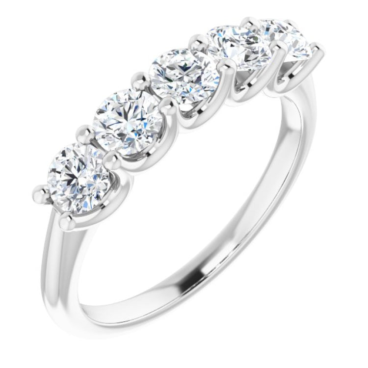 14K White 1 CTW Natural Diamond Anniversary Band