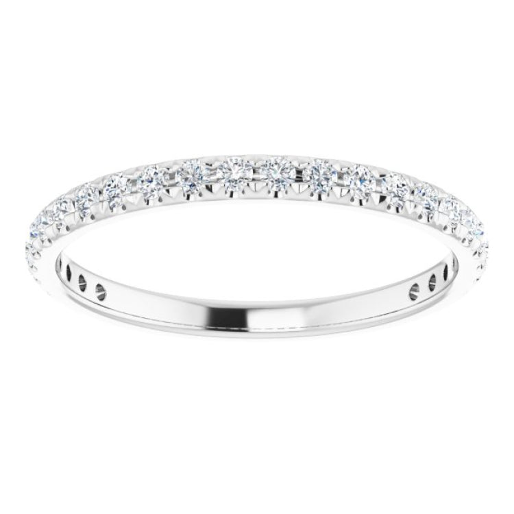 14K White 1/3 CTW Natural Diamond French-Set Anniversary Band