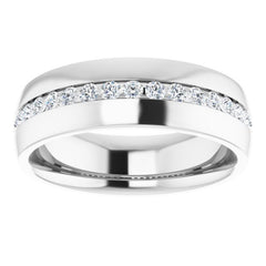 14K White 3/8 CTW Natural Black Diamond Band