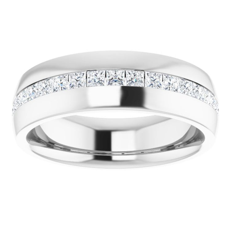 14K White 1 CTW Natural Diamond Band