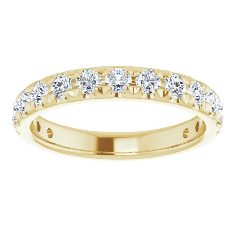 14K Yellow 1 CTW Natural Diamond French-Set Anniversary Band