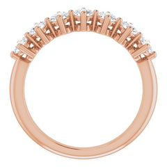 14K Rose 3/4 CTW Natural Diamond Anniversary Band