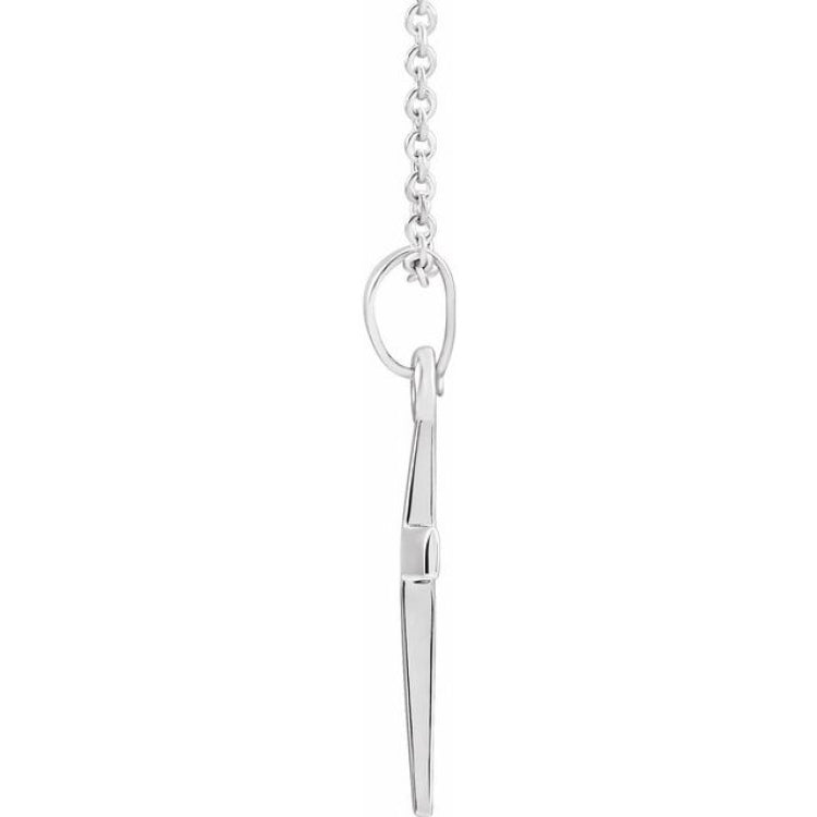 Sterling Silver Cross 18" Necklace