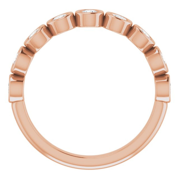 14K Rose 1/2 CTW Natural Diamond Anniversary Band