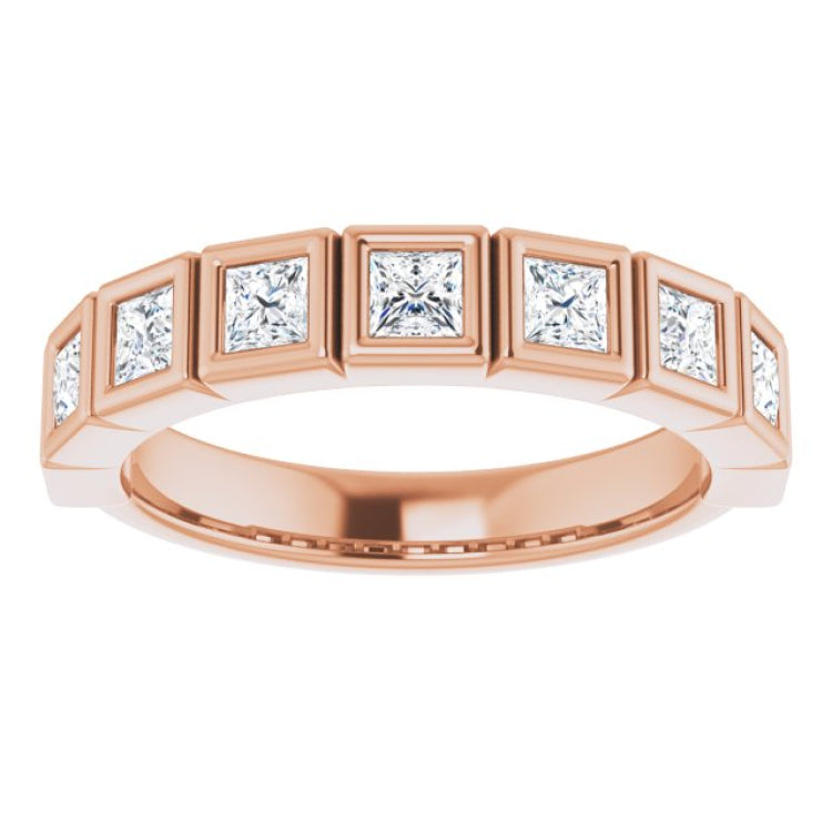14K Rose 3/4 CTW Natural Diamond Anniversary Band