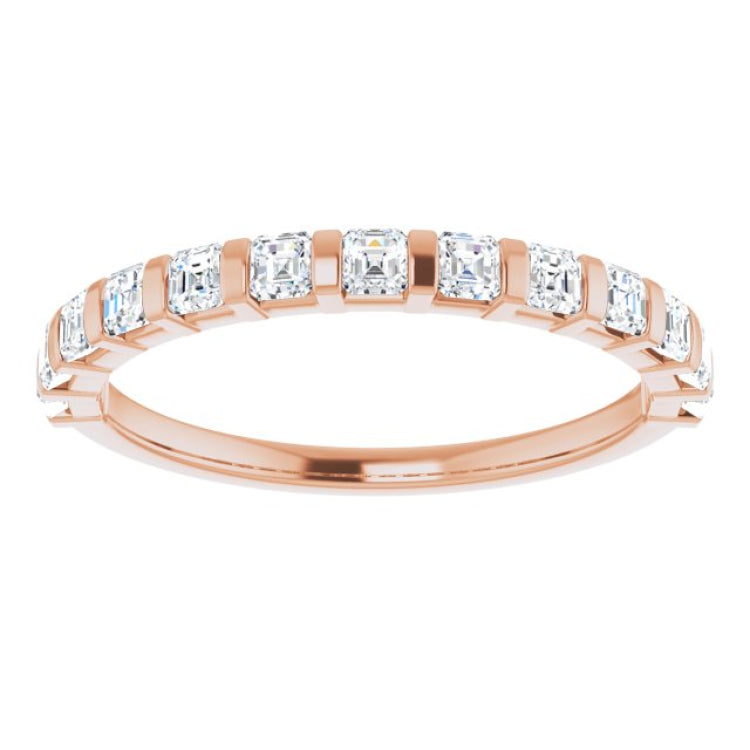 14K Rose 5/8 CTW Natural Diamond Anniversary Band