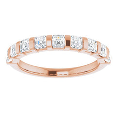 14K Rose 9/10 CTW Natural Diamond Anniversary Band