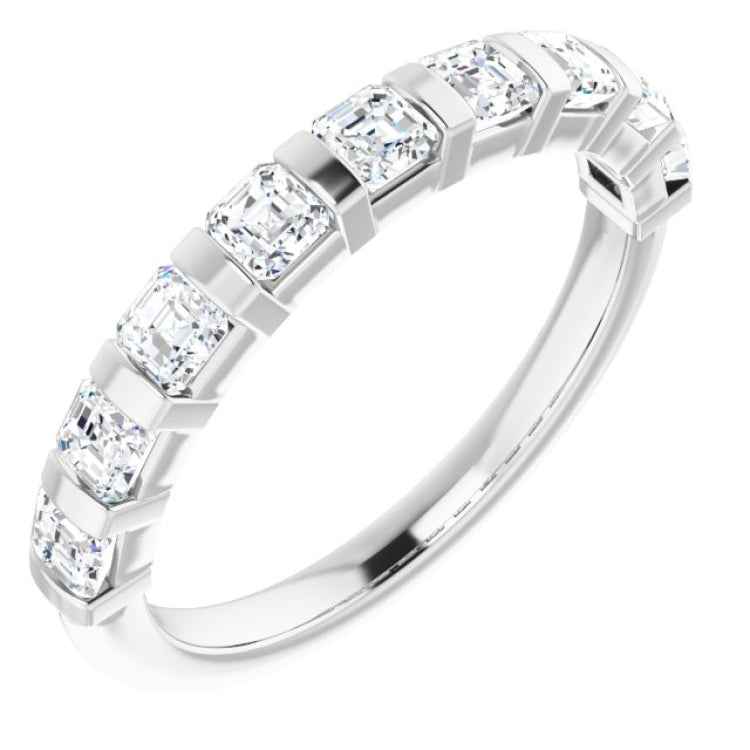 14K White 9/10 CTW Natural Diamond Anniversary Band