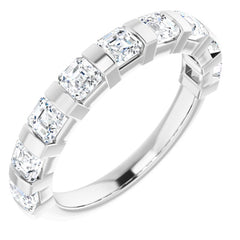 14K White 1 3/8 CTW Natural Diamond Anniversary Band